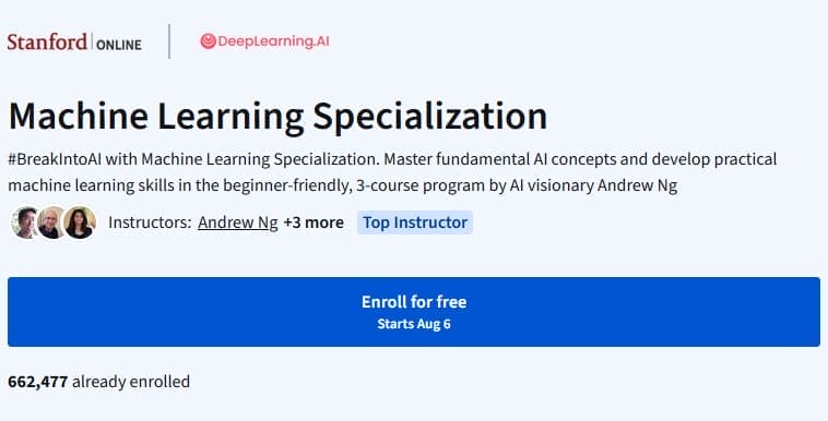 Stanford's Machine Learning Specialization